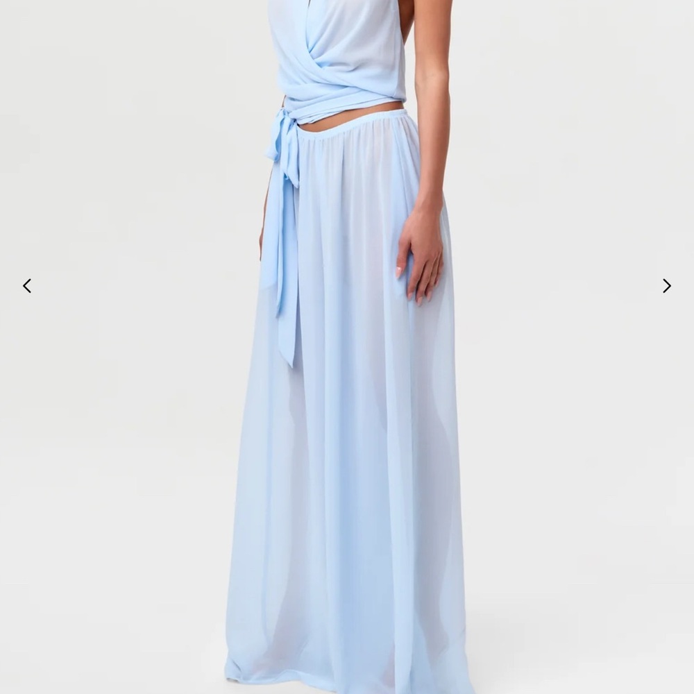 Elegant Light Blue wide leg pants